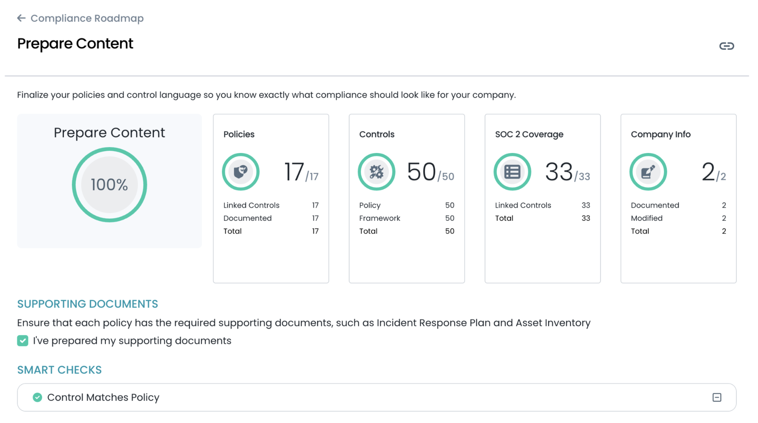 Compliance Roadmap - Prepare Content